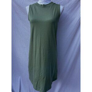 Minimalist Neutral Green Sleeveless Tank Mini Dress By A New Day - Small